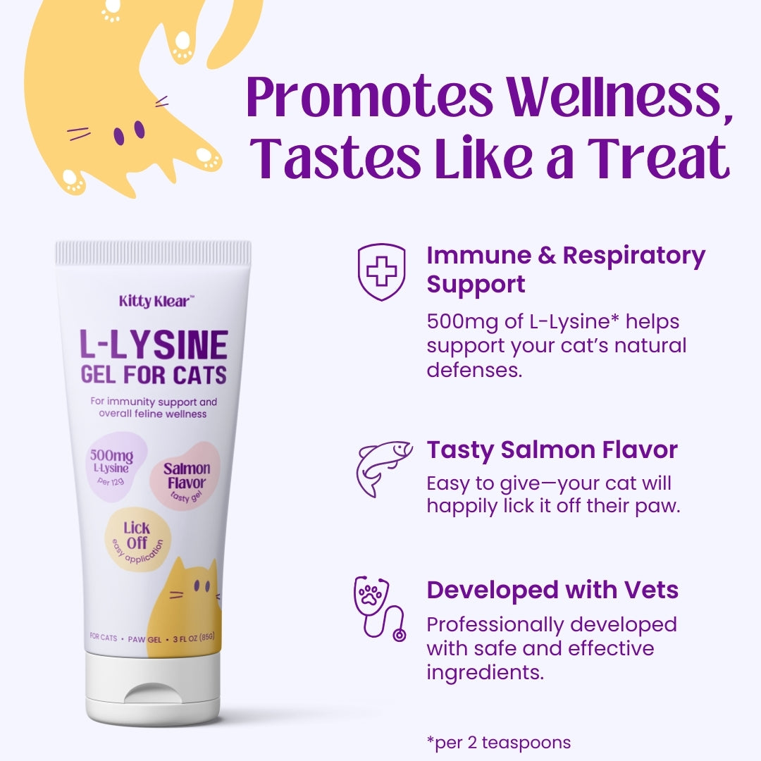 Kitty Klear L-lysine Immune Support Gel for Cats