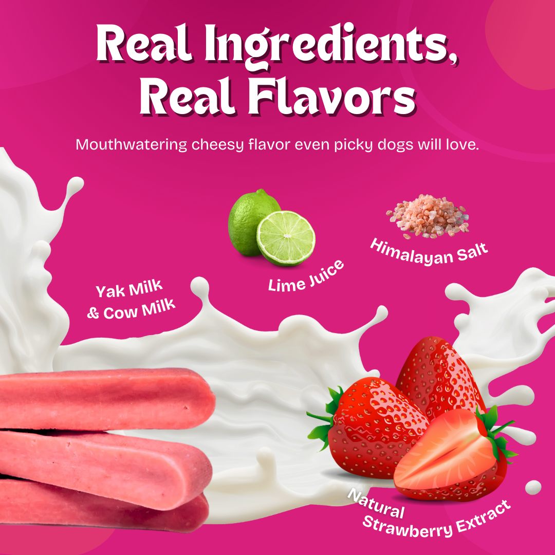 Yaktastic™ Strawberry Yak Chews