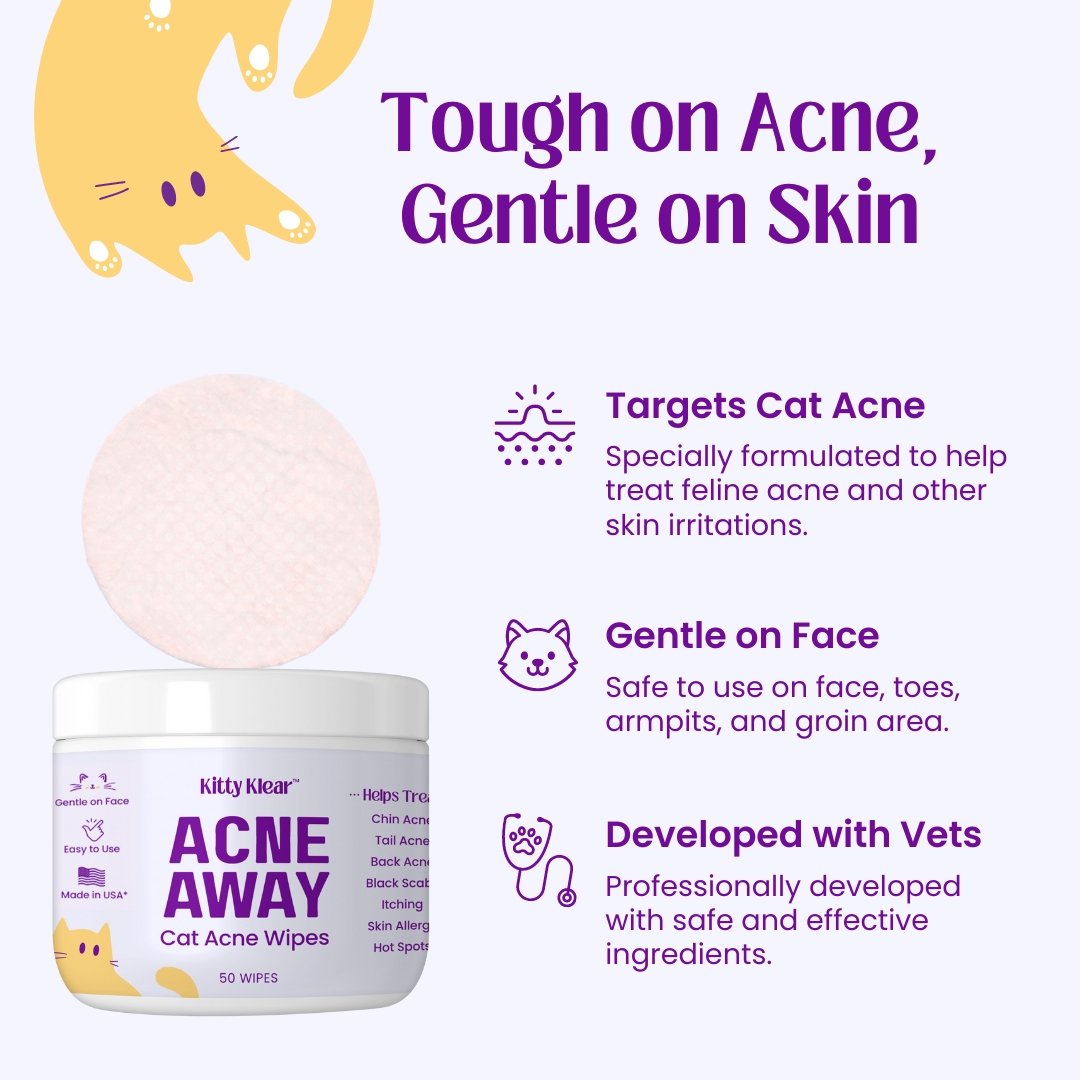 Kitty Klear Acne Away Chin Acne Wipes for Cats