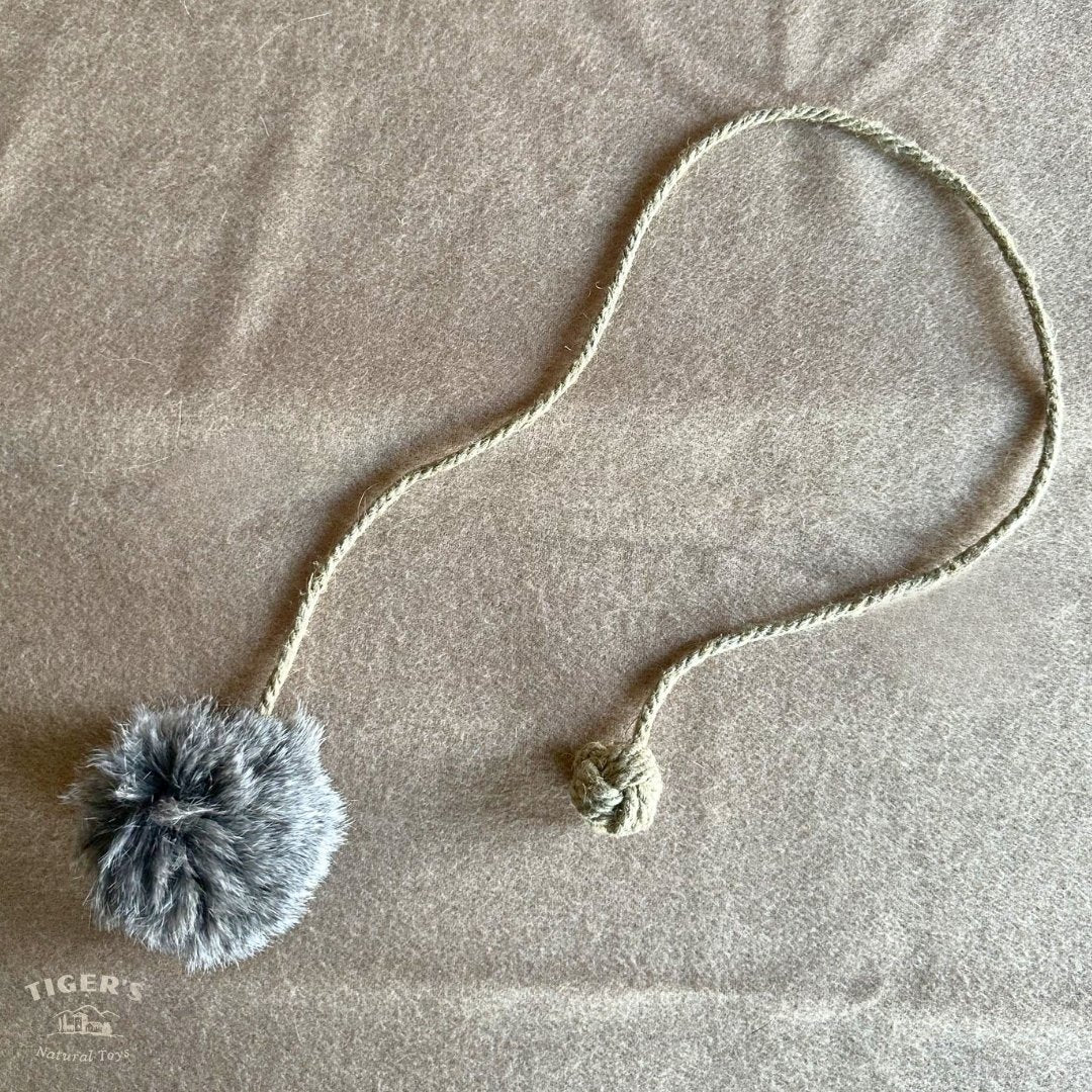 Rabbit Fur Ball with Rope Cat Toy