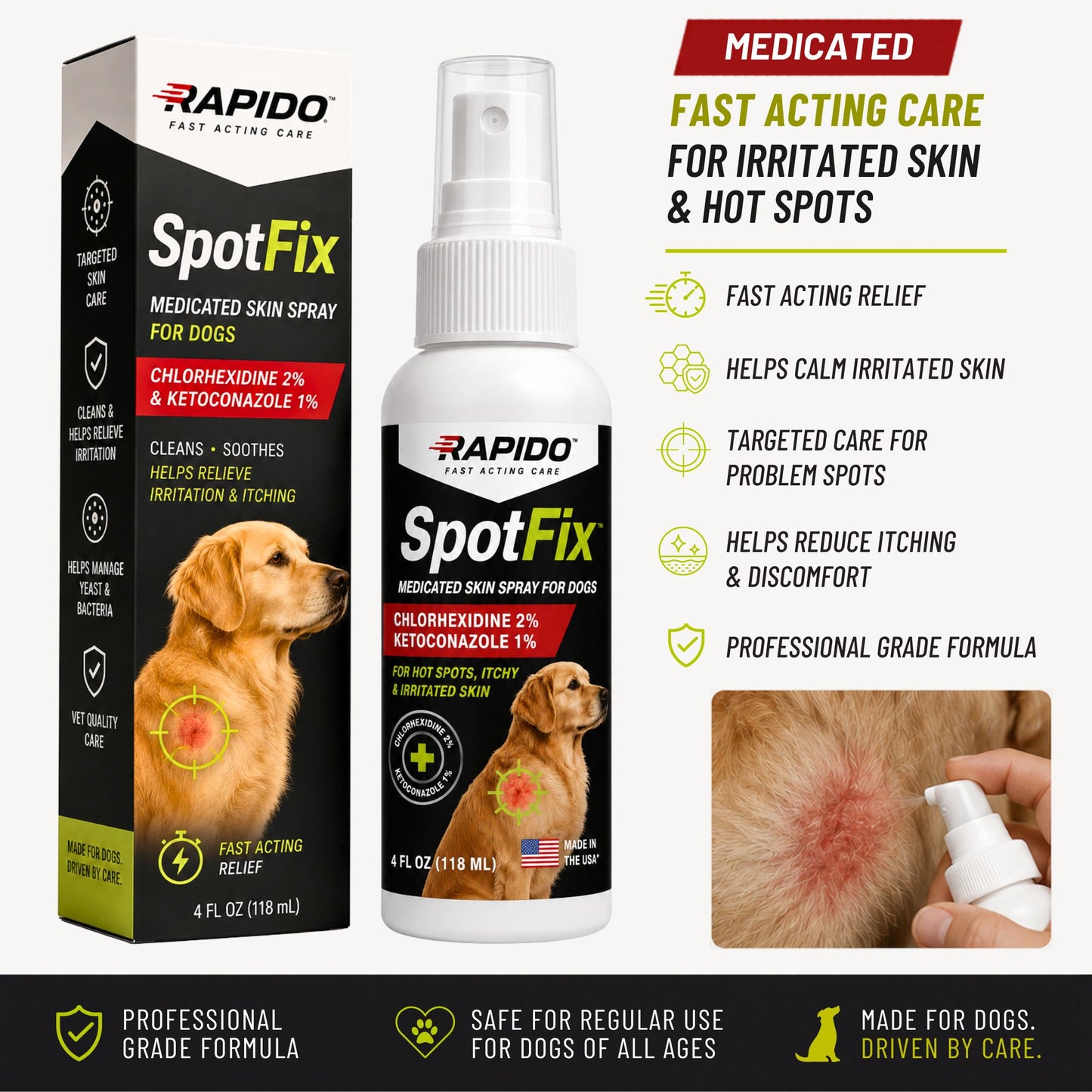 RAPIDO™ SpotFix Medicated Skin Spray for Dogs