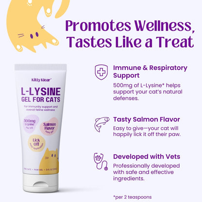 Kitty Klear L-lysine Immune Support Gel for Cats