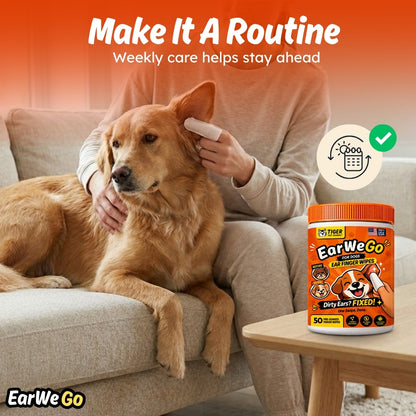 EarWeGo Ear Finger Wipes for Dogs