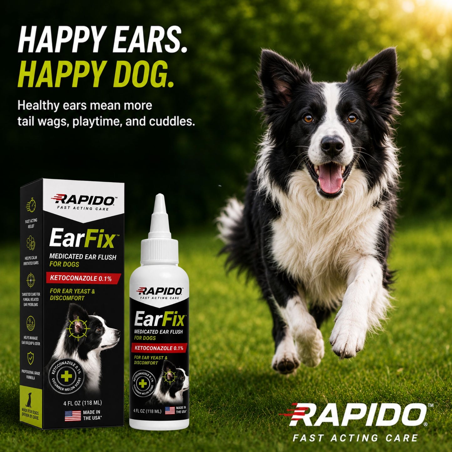 RAPIDO™ EarFix Medicated Ear Flush for Dogs