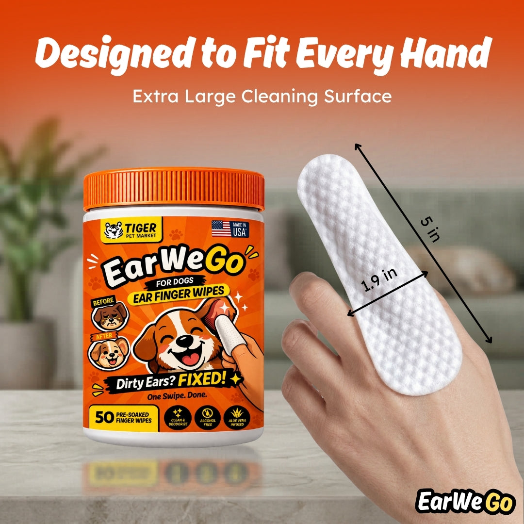 EarWeGo Ear Finger Wipes for Dogs
