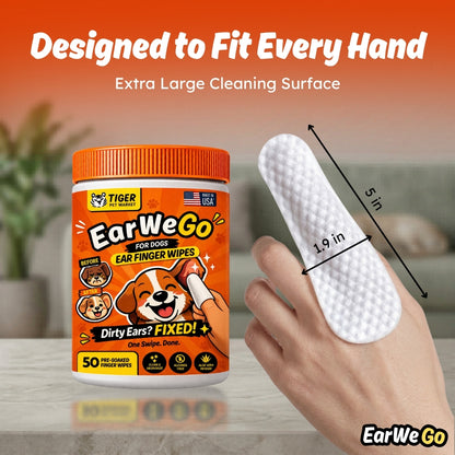 EarWeGo Ear Finger Wipes for Dogs