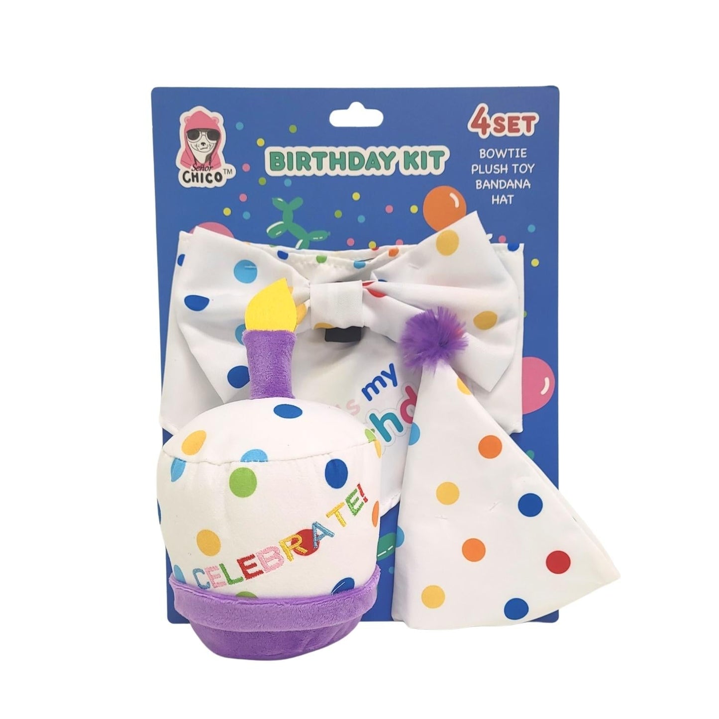 Dog Birthday Party Kit: Bandana, Hat, Bow Tie, Cupcake Plush Toy – Celebrate Your Pup's Special Day! by American Pet Supplies