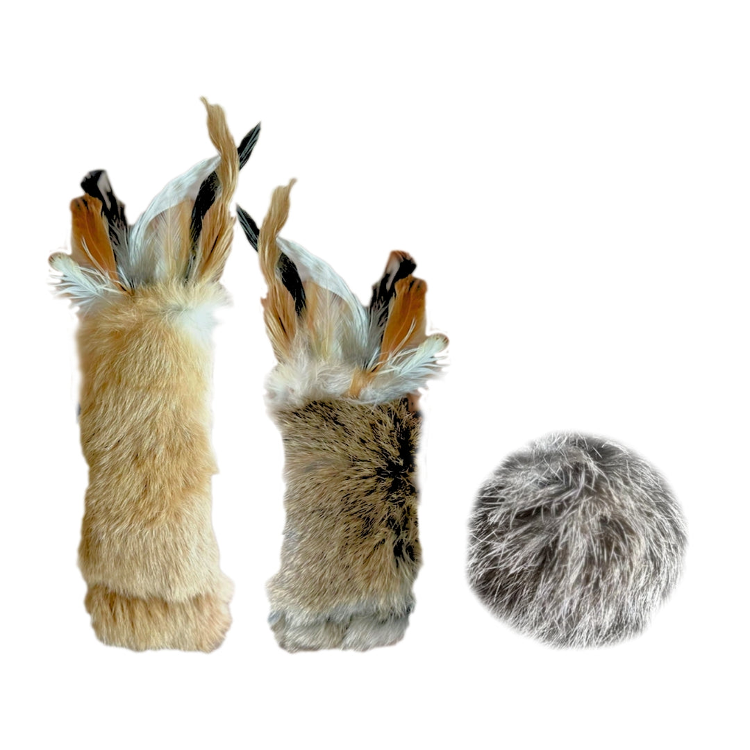 Cat Kicker Toy and Rabbit Fur Ball Set