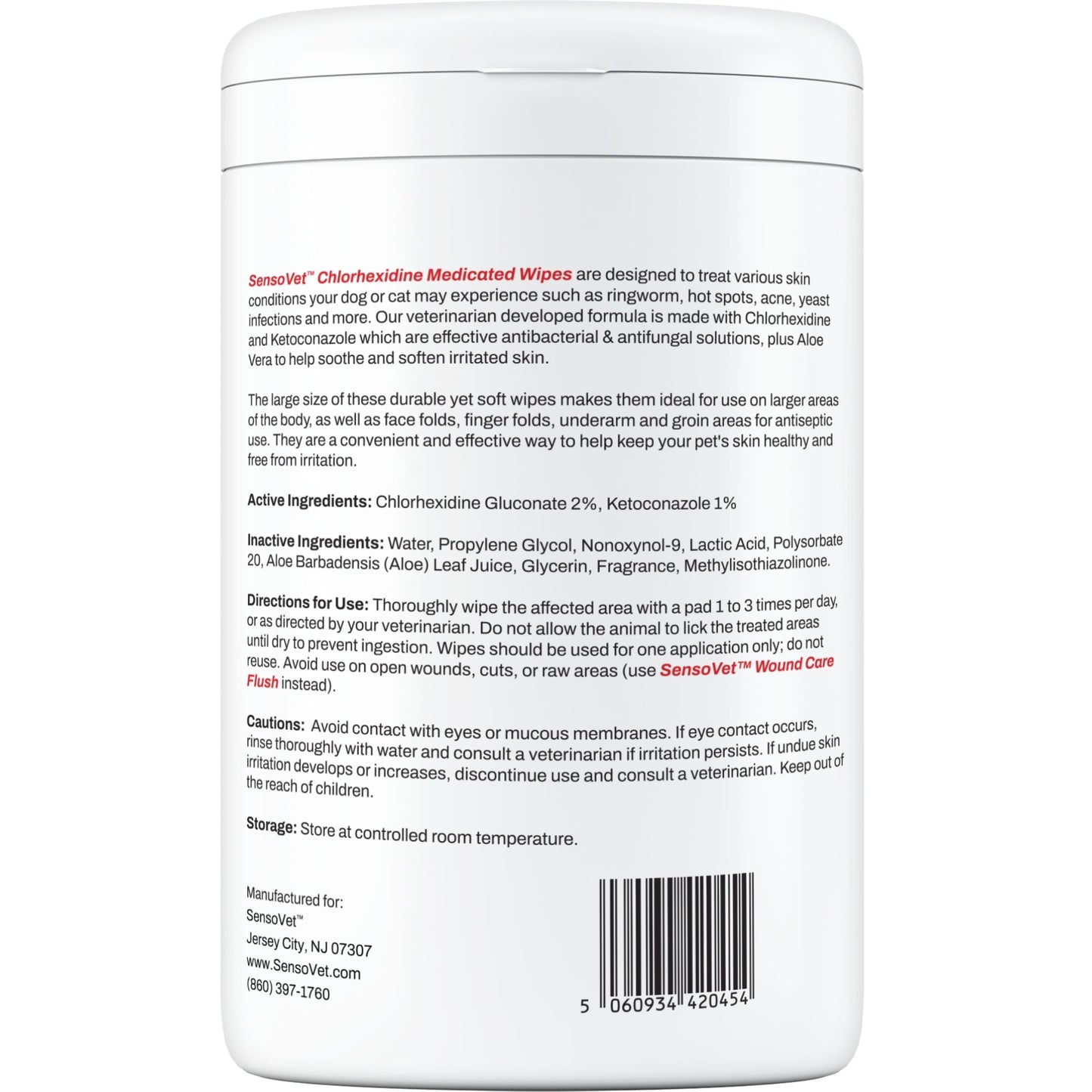 Chlorhexidine Large Wipes for Dogs & Cats - 60 Wipes