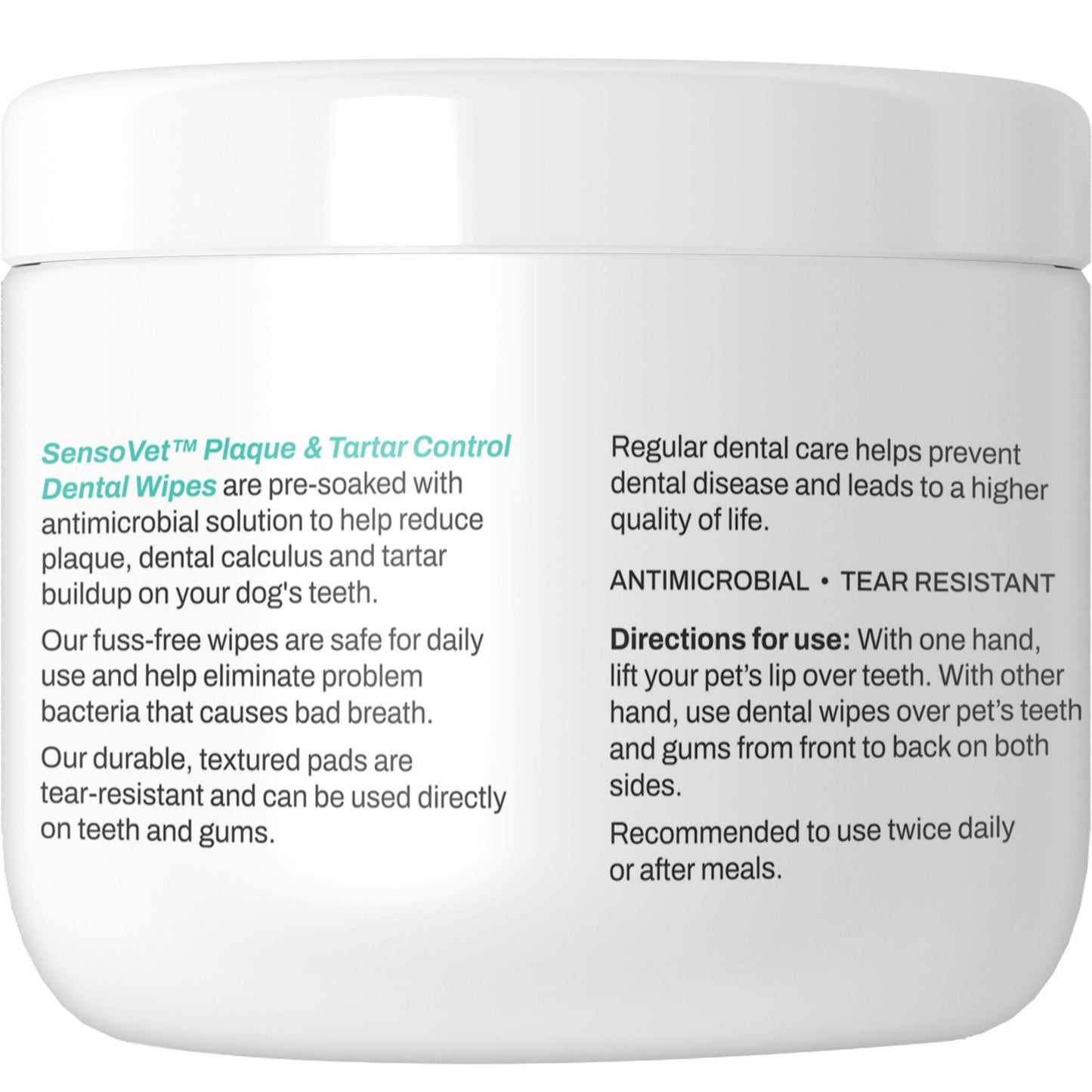 Plaque & Tartar Control Dental Wipes for Dogs - 50 Wipes