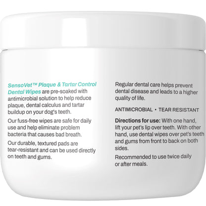 Plaque & Tartar Control Dental Wipes for Dogs - 50 Wipes