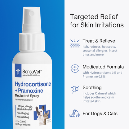 Hydrocortisone & Pramoxine Spray for Dogs & Cats - 4oz