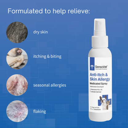 Pramoxine Anti Itch & Skin Allergy Relief Spray for Dogs & Cats - 8oz