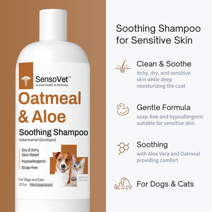 Oatmeal & Aloe Shampoo for Dogs and Cats - 12oz