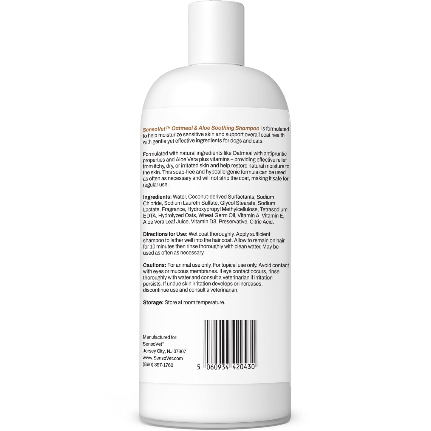 Oatmeal & Aloe Shampoo for Dogs and Cats - 12oz