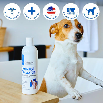 Benzoyl Peroxide Shampoo for Dogs & Cats - 12oz