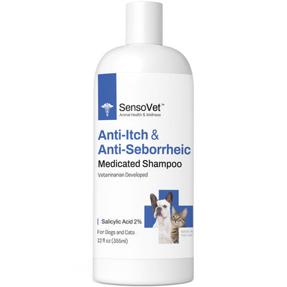 Anti-Seborrheic & Anti-Itch Relief Shampoo for Dogs & Cats - 12oz