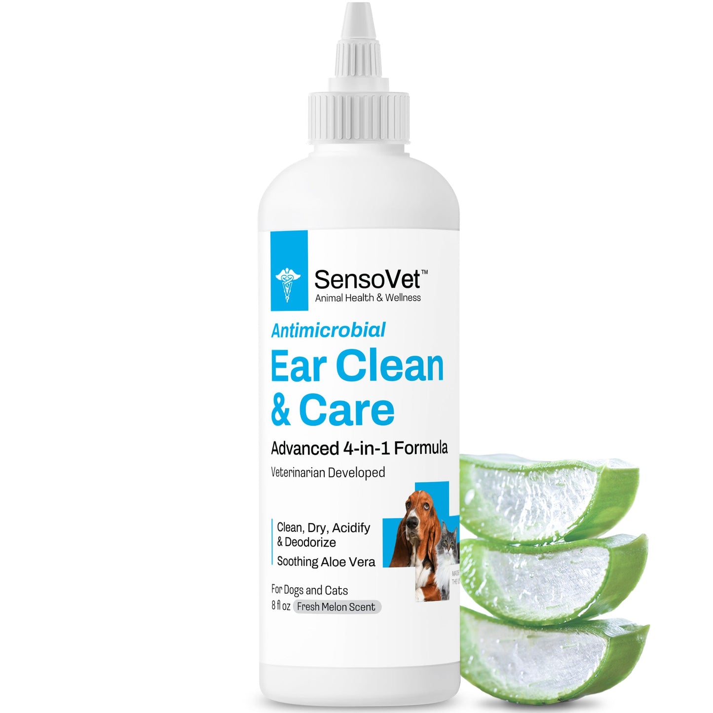 Antimicrobial Ear Clean & Care Solution for Dogs & Cats - 8oz