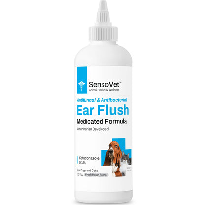 Medicated Ear Flush for Dogs & Cats - 12oz