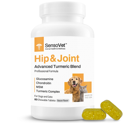 Hip & Joint Advanced Turmeric Blend for Dogs & Cats - 60 Chewable Tablets