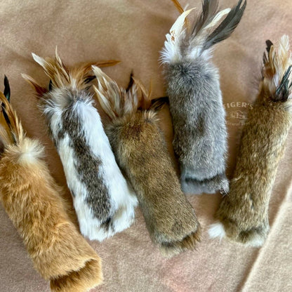 Cat Kicker Toy with Rabbit Fur Feathers and Wool