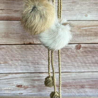 Rabbit Fur Ball with Rope Cat Toy